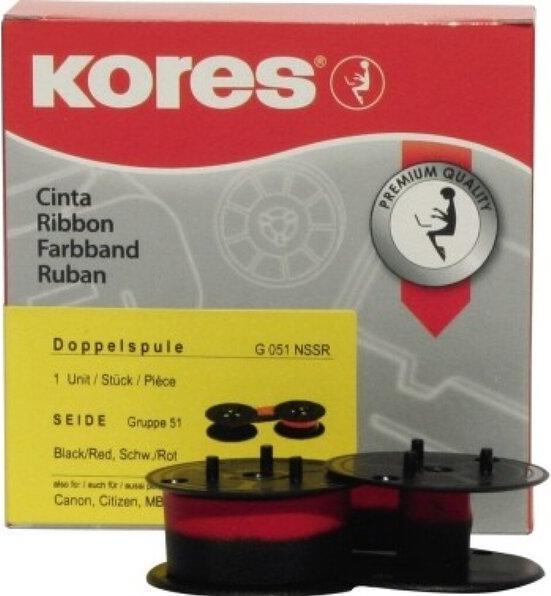 Produktbild Kores Textilfarbband auf Spule (1.30 cm, Rot, Schwarz)