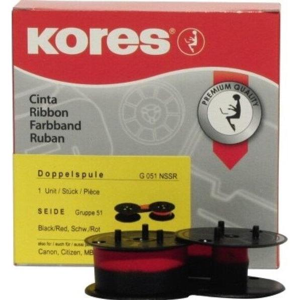 Kores Textilfarbband auf Spule (1.30 cm, Schwarz, Rot) (Gr.51S/U)