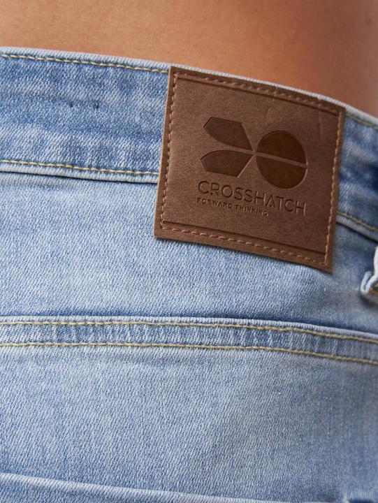 Actual product image Crosshatch Mens Riptrey Abraised Denim Shorts (34)