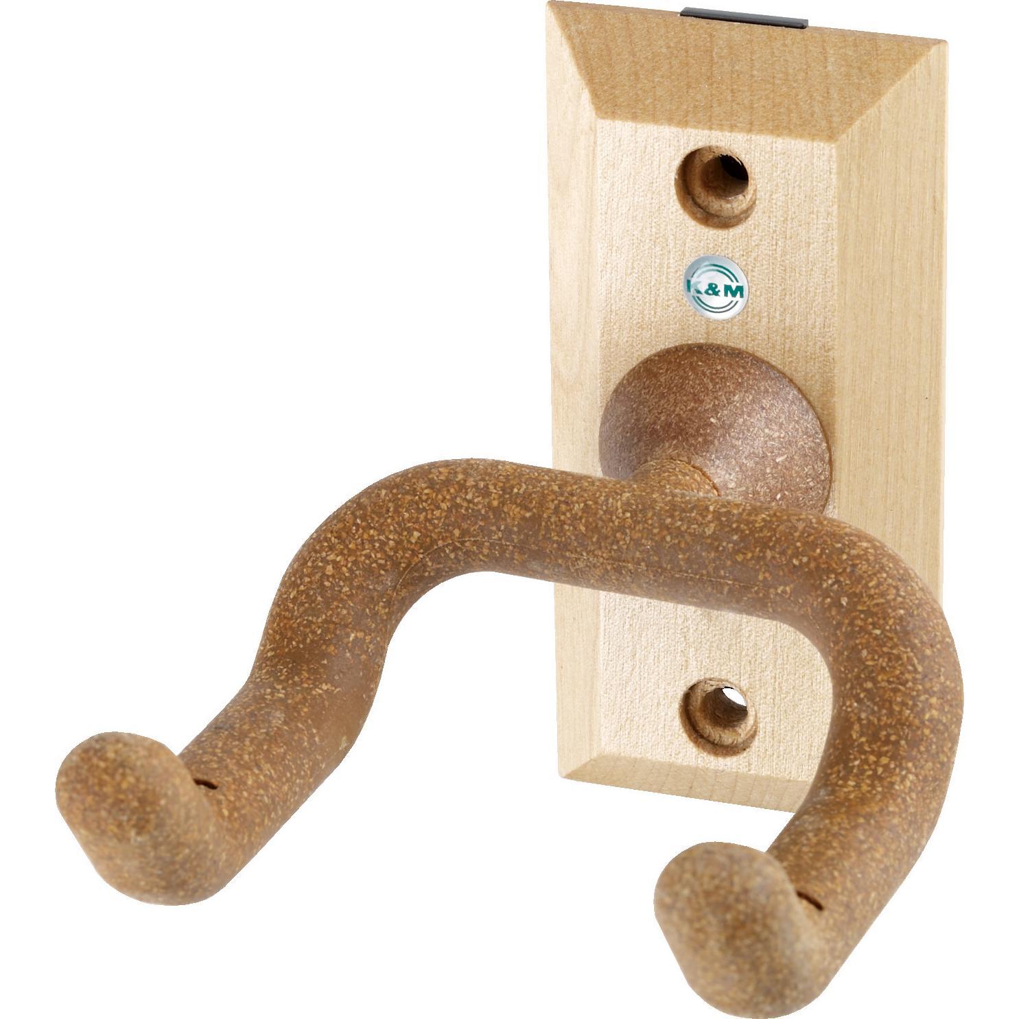K&M Gitarren-Wandhalter (Gitarre, Bass, E-Gitarre), Instrumentenständer + Halter, Braun