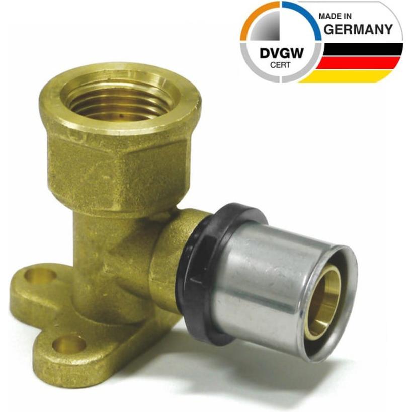 Sanpro, Rohrverbindungstechnik, THPRESS Pressfitting Wandwinkel - Wandscheibe IG, Grösse 16x2, Höhe 39 mm, Gewinde 1/2" ...