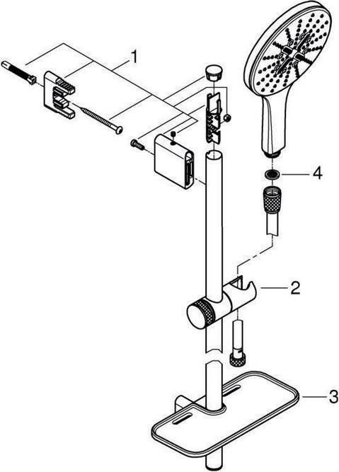 Produktbild Grohe Rainshower SmartActive 150 Brausestangenset (3 Strahlarten, 9.50 l/min)
