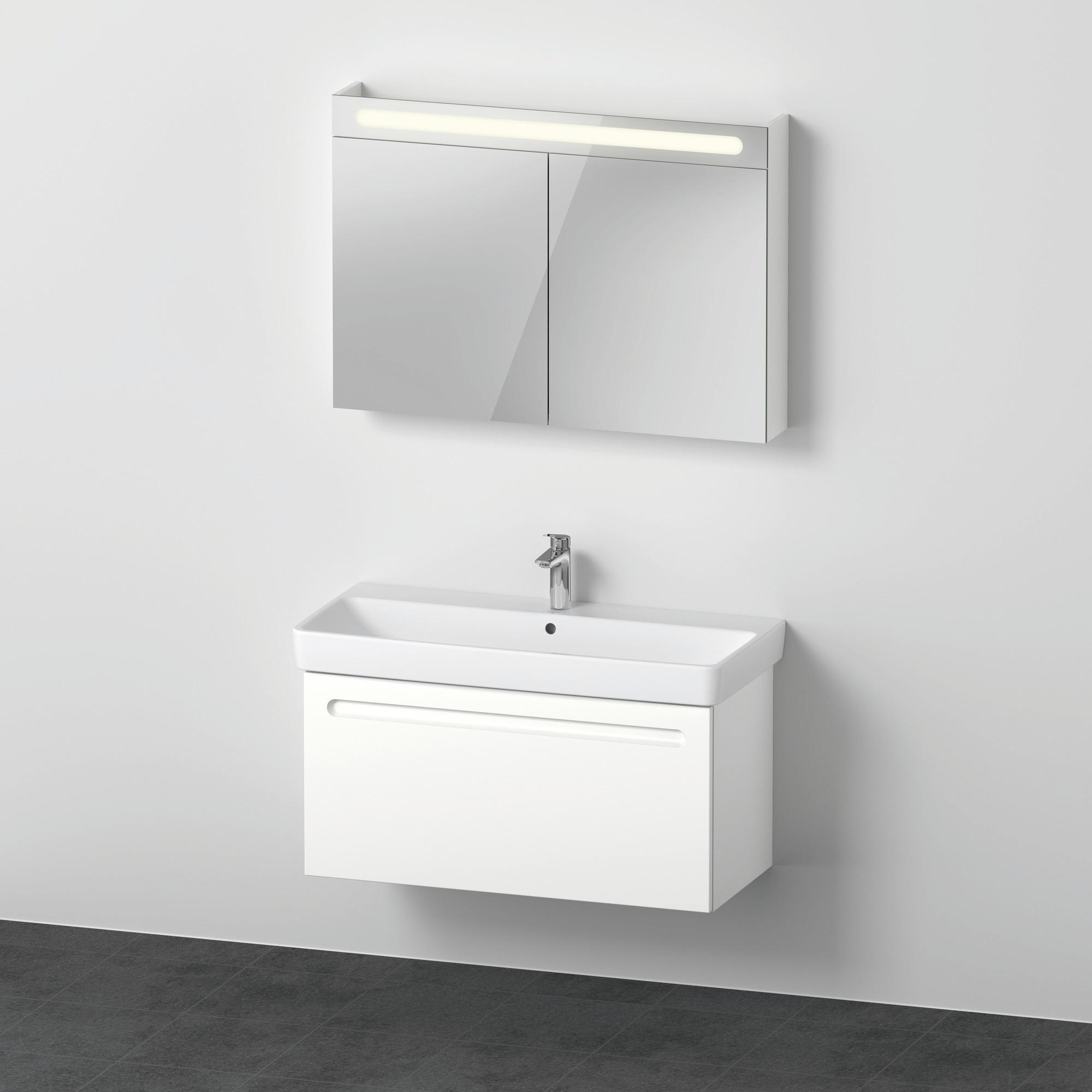 Duravit, Badmöbelset, No.1 Möbelset 1000, inkl. Waschtisch, Waschtischunterbau, Spiegelschrank
