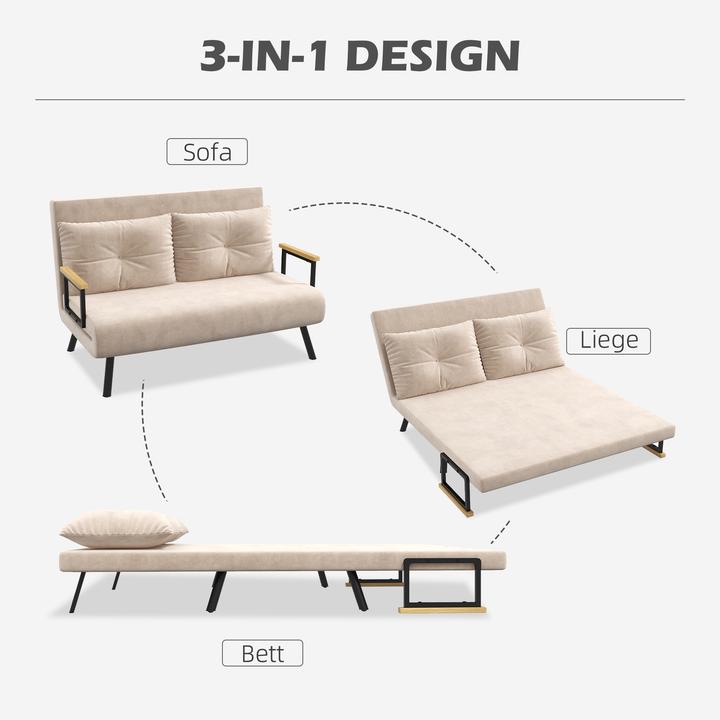 Actual product image Homcom Schlafsofa Stahl, Polyester Beige