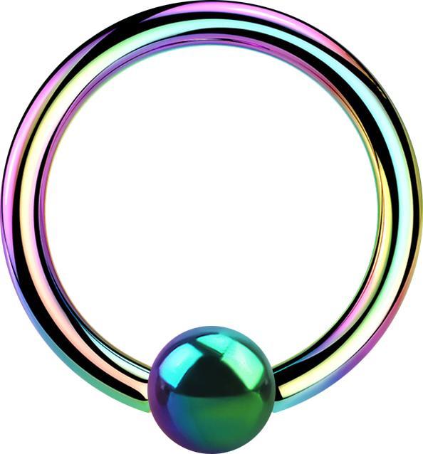 Produktbild Star Piercing Micro Ball Closure Ring farbig mit Titanium Schicht (Chirurgenstahl 316L, Messing)
