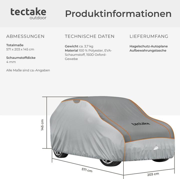 Produktbild tectake Hagelschutz-Autoplane