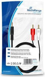 Produktbild MediaRange Cinch auf Klinke Anschlusskabel, 2x Cinch-Stecker/Klinke (1 m, AUX Kabel, Cinch Kabel)