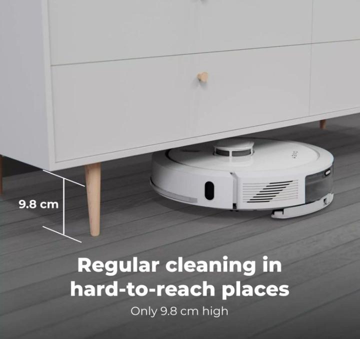 Produktbild Aeno White, Laser Robot Vacuum cleaner with 5200mAh battery,300ml dustbin, 300ml water tank. Self Empty S (Saugwischroboter)