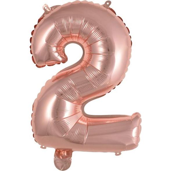 Amscan Folienballon Mini Zahl 2 rose