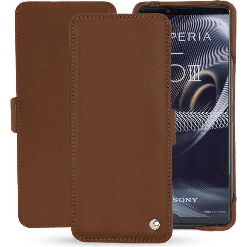 Noreve Lederschutzhülle horizontal (Sony Xperia 5 III), Smartphone Hülle, Braun