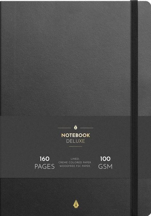 Image du produit Mayland-Burde Burde Notebook Deluxe B5 noir (À rayures, Couverture rigide)