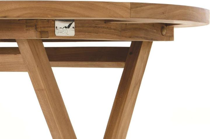 Actual product image VCM Gartentisch Balkontisch Tisch Holz Teak klappbar behandelt Ø80cm (80 cm)