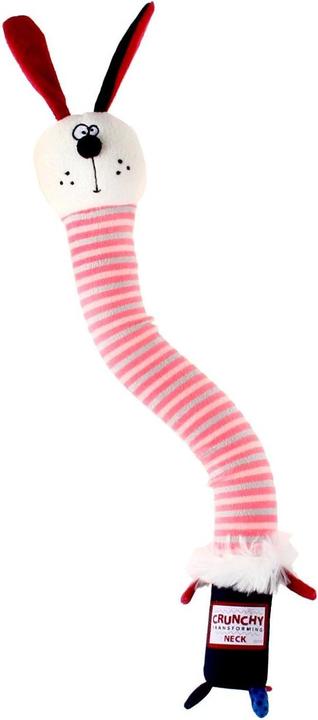 Immagine prodotto GiGwi Giocattolo per cani collo croccante, coniglietto S, rosa (Gioco da masticare per cani)