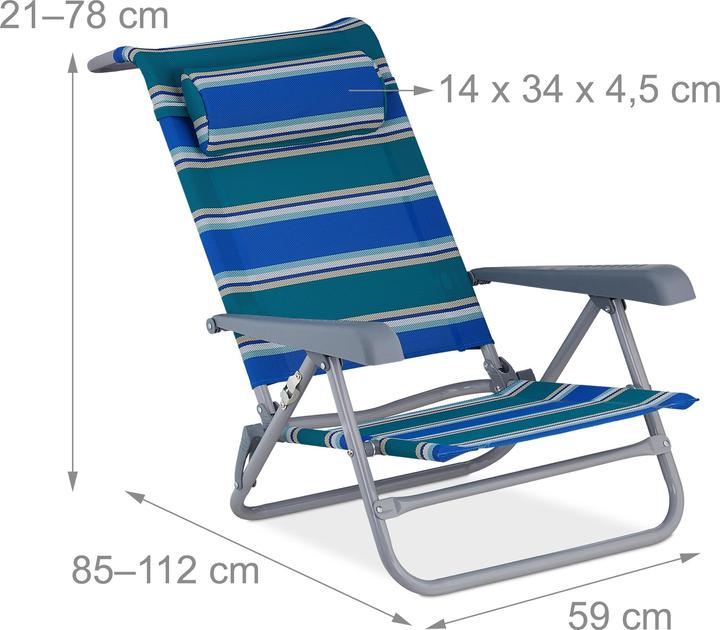 Immagine prodotto Relaxdays Sedia-sdraio pieghevole (85 cm)