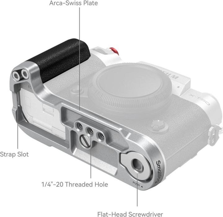Produktbild SmallRig L-Halterung mit Griff für FUJIFILM X-T50 (silber) - 4713C (Griff)