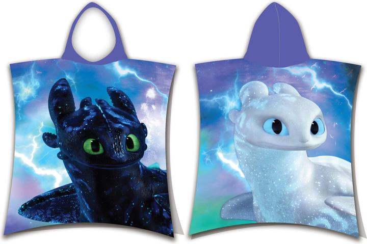 Tinisu Taming dragons made easy Children's poncho soft and cosy 50 x 110 cm cuddly blanket (50 x 110 cm)