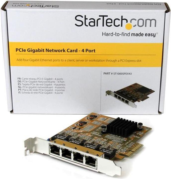 Actual product image StarTech 4 Port Gigabit PCIe Network Card (Ethernet, RJ45)