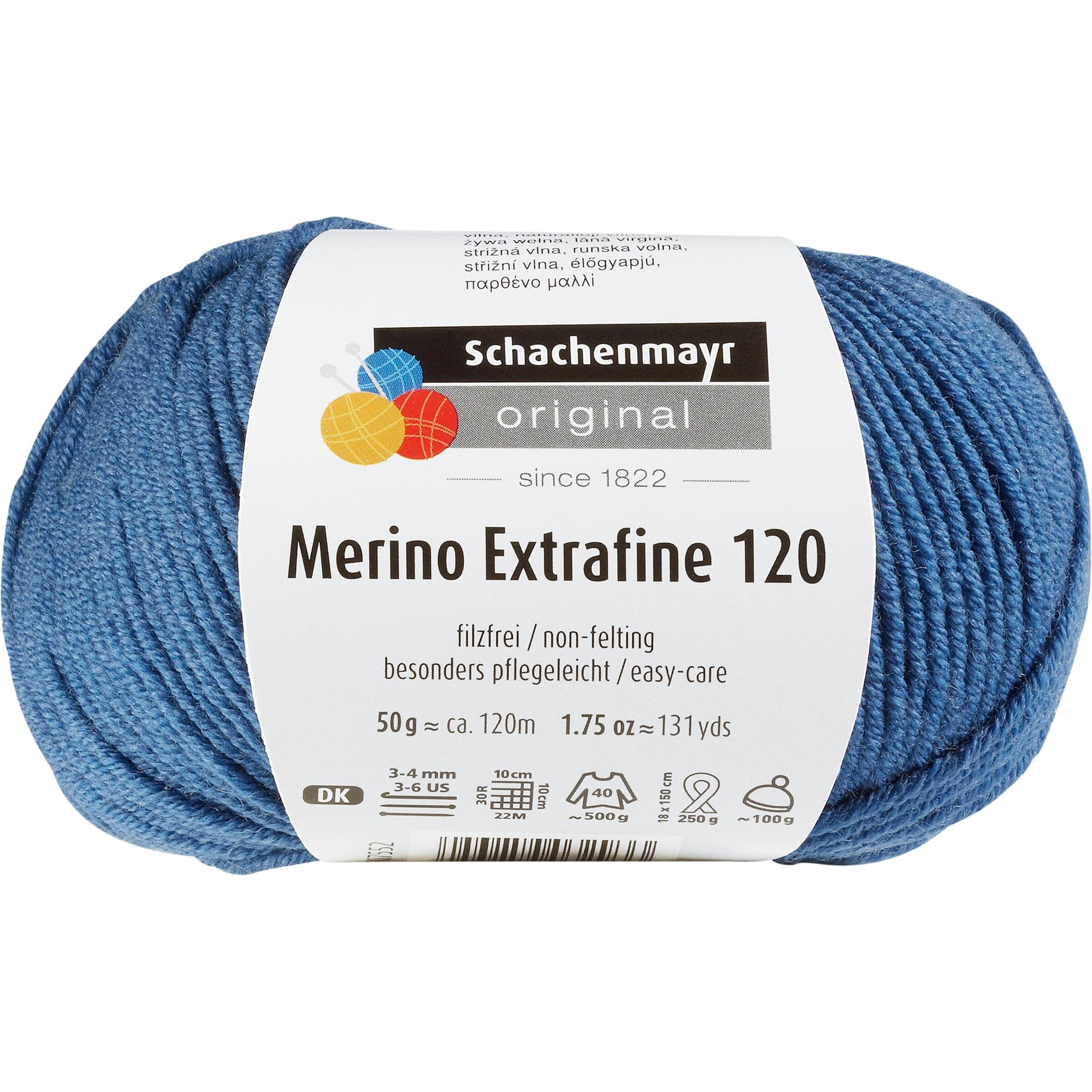 Schachenmayr Wolle Merino Extrafine 120, Garn + Wolle, Blau