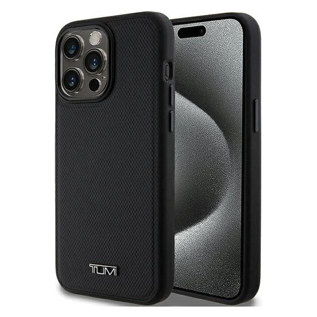 Tumi TUHMP15XRBAK IPhone 15 Pro Max 6.7" Czarny/black Hardcase Leather Balistic Pattern MagSafe (Apple IPhone 15 Pro Max), Smartphone Hülle, Schwarz