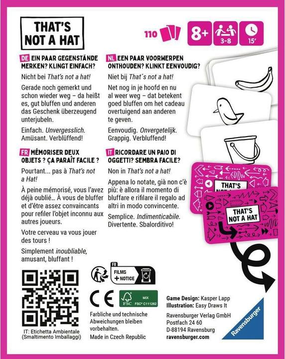 Image du produit Ravensburger That's not a hat (Néerlandais, Français, Italien, Allemand)