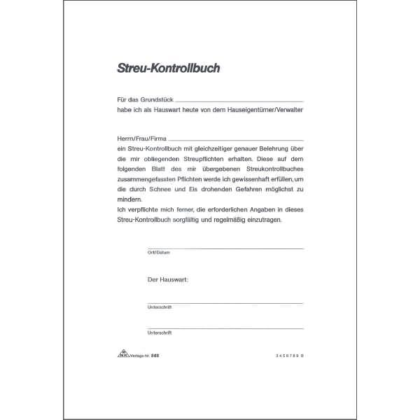 Produktbild Rnk Verlag Streu-Kontrollbuch, DIN A5