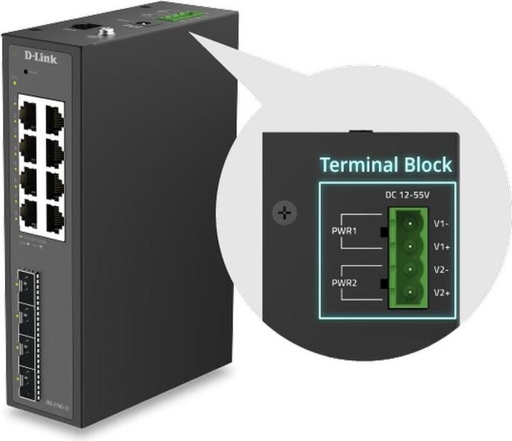Produktbild D-Link DIS-210G-12, Managed, L2/L3, Gigabit Ethernet (10/100/1000), DIN rail (12 Ports)