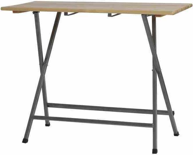 Star Standing table pine wood, 140x70x118 cm, steel frame powder coated in grey, table top au... (70 cm)
