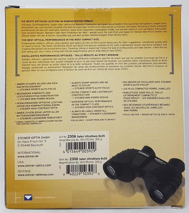Actual product image Steiner Binoculars Safari Ultrasharp 8x25 (8 x, 25 mm)
