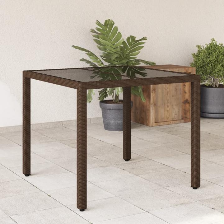 Image du produit vidaXL Gartentisch mit Glasplatte (90 cm)