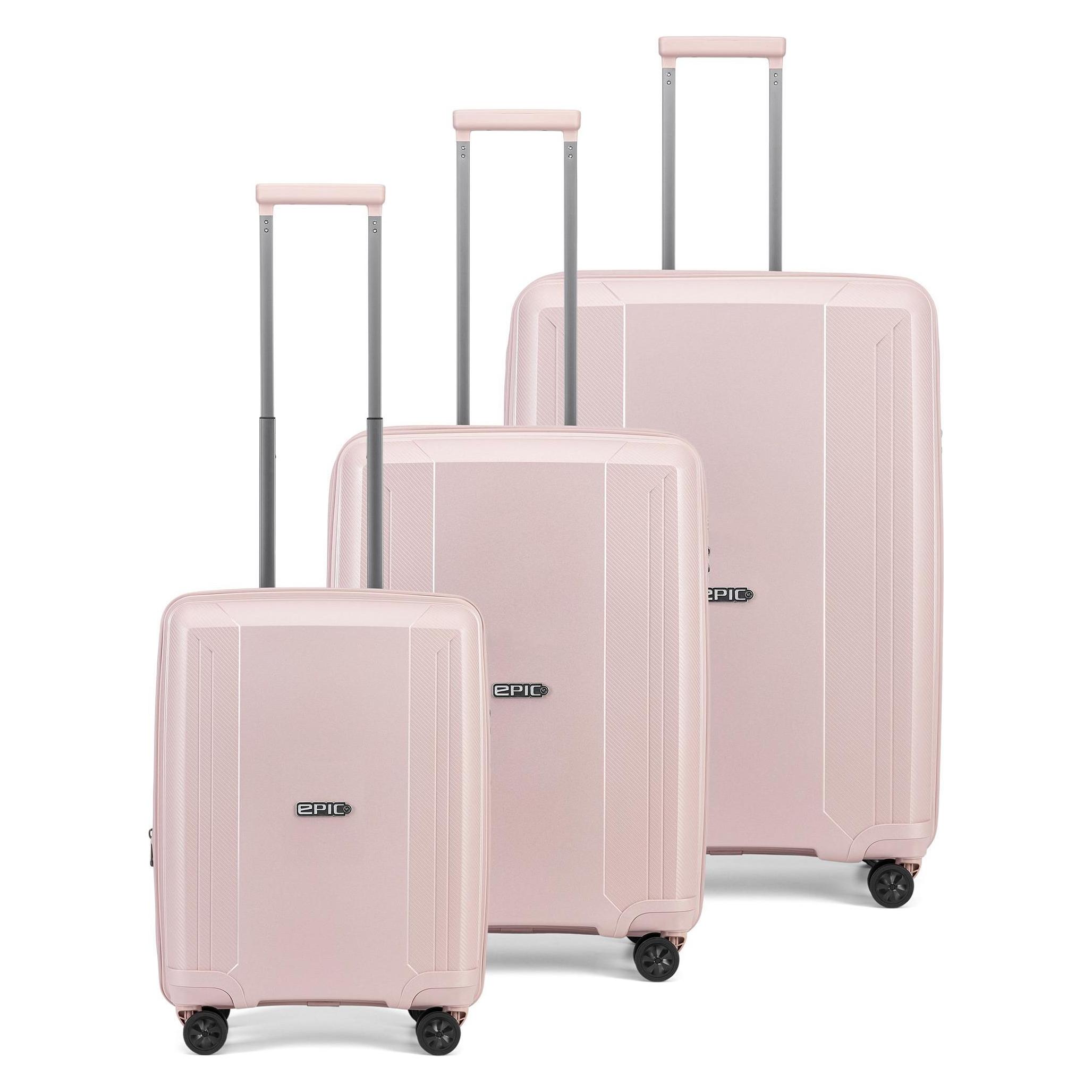 Epic, Koffer, Anthem 4 Rollen Kofferset 3-teilig Mit Dehnfalte, Rosa, (221 l)