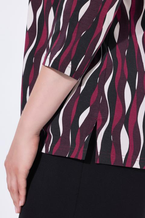 Actual product image Ulla Popken Shirt, Wellen, Classic, V-Ausschnitt, 3/4-Arm (62)