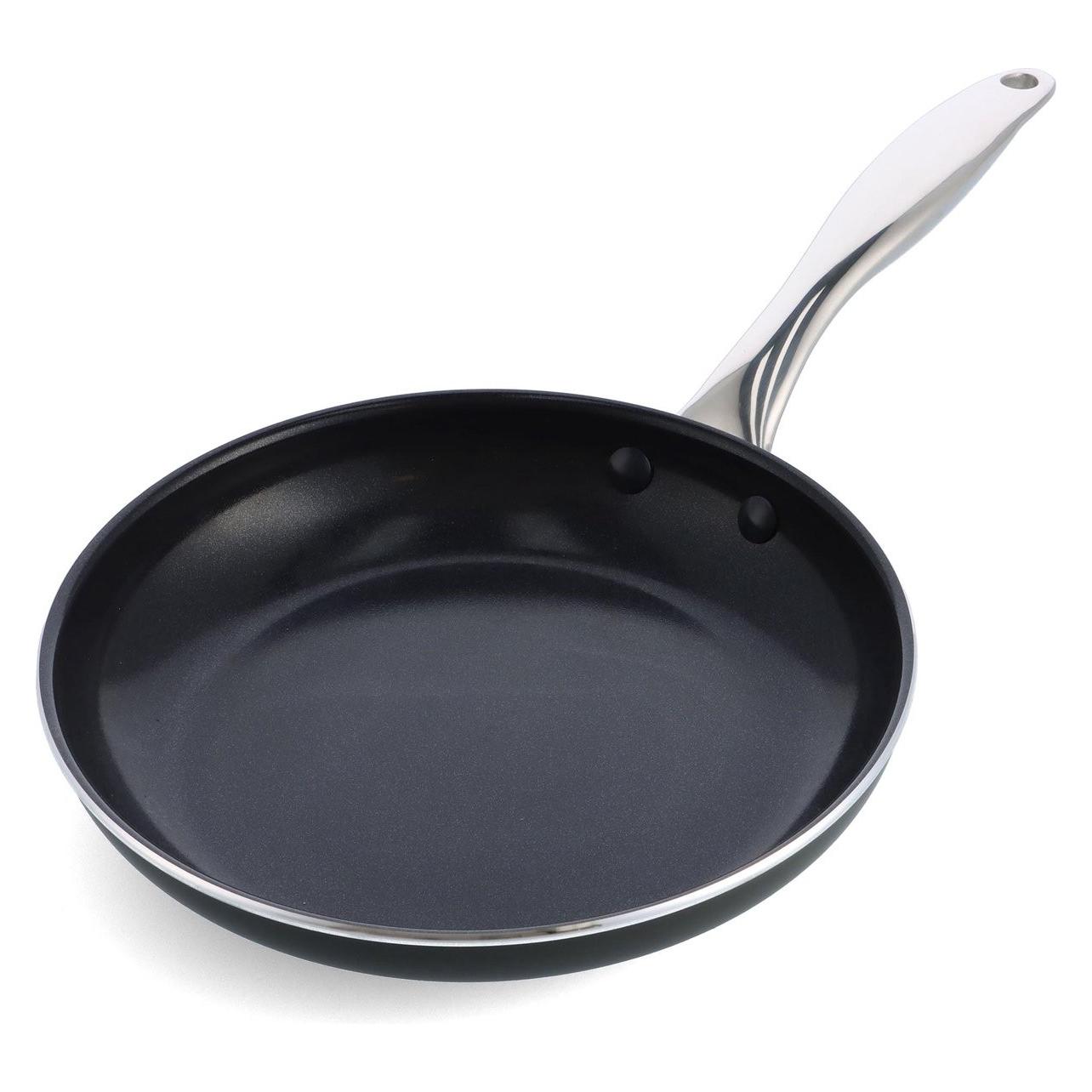 Dagelijkse Kost Koekenpan Met Keramische Antikleeflaag 28cm, Pan + Steelpan, Groen
