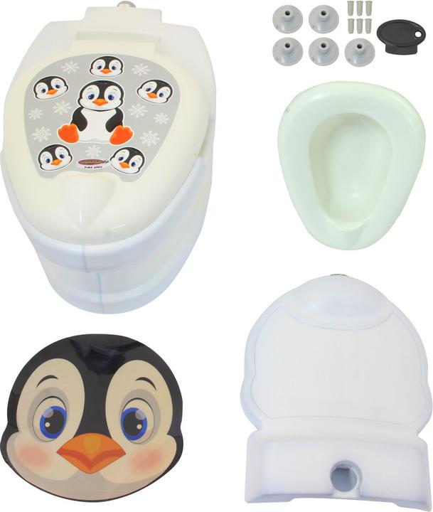 Productafbeelding Jamara My Little Toilet Penguin met doorspoelgeluid en toiletpapierhouder