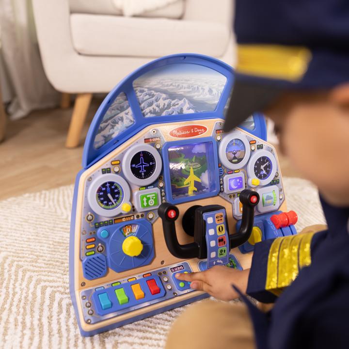 Productafbeelding Melissa & Doug - Interactief dashboard voor vliegtuigpiloten, houten speelgoed voor jongens en meisjes vanaf