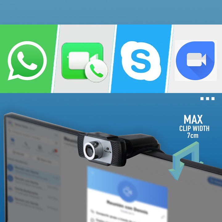 Actual product image NGS XpressCam720 Webcam 1280 x 720 Pixel USB 2.0 Black (0.90 Mpx)