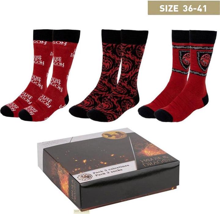 Immagine prodotto Cerda House Of Dragon Calzini unisex per bambini in confezione da 3, multicolore, 35-41 (confezione da 3, 35 - 41)
