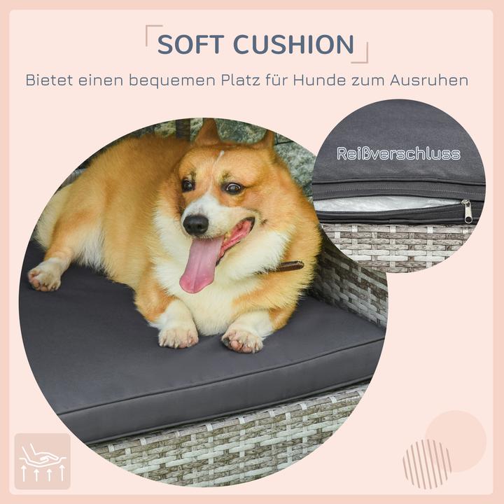 Produktbild PawHut Hundehaus mit Kissen (Hundehütte)