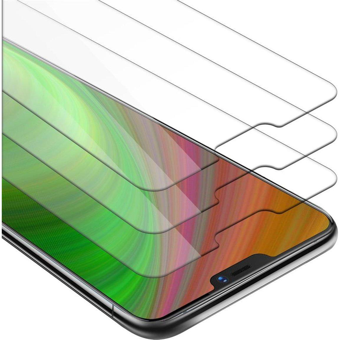Cadorabo Displayschutzglas (3 Stück, Vivo X21), Smartphone Schutzfolie, Transparent
