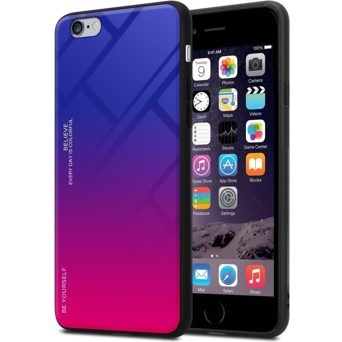 Thumbnail - Cadorabo TPU 2 Farben Glas Cover (Apple iPhone 6 Plus), Smartphone Hülle, Schwarz