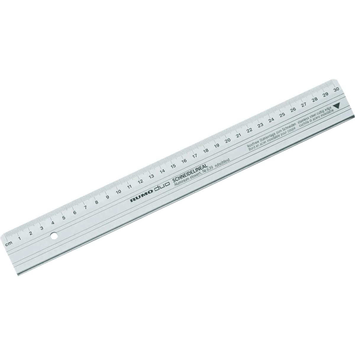 Rumold, Lineal, Schneidelineal DUO 30,0 cm, silber (300 mm)