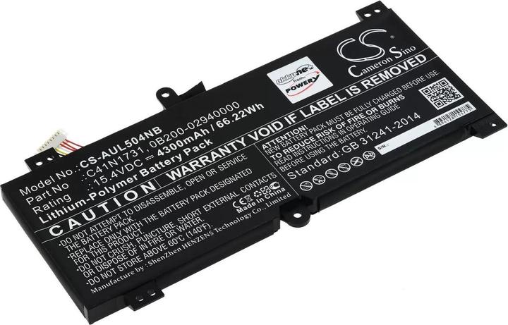 Image du produit AccuCell Batterie Asus ROG Strix Scar II GL504-GV-ES087T, type C41N1731 et autres (4300 mAh)