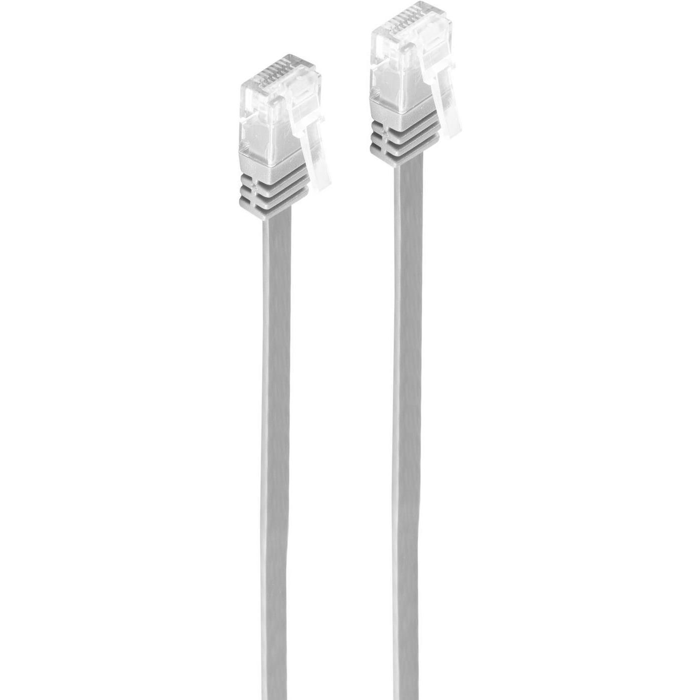 Thumbnail - Shiverpeaks BASIC-S U/UTP Flach-Patchkabel, Kat.6, 2,0 m grau, 2 x RJ 45 Stecker, Mantel aus PVC, vergoldete Kon (U/UTP,...
