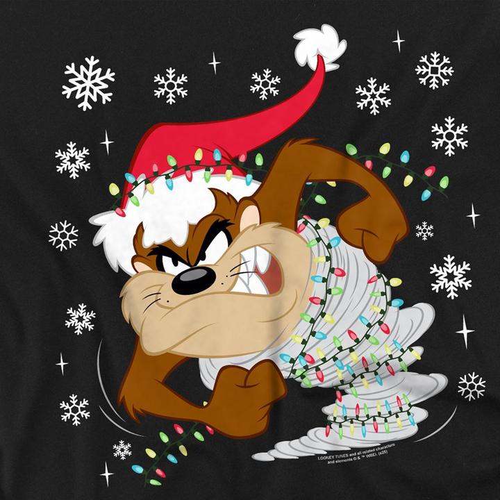 Actual product image Looney Tunes Unisex Adult Taz Santa Hat T-Shirt (3XL)