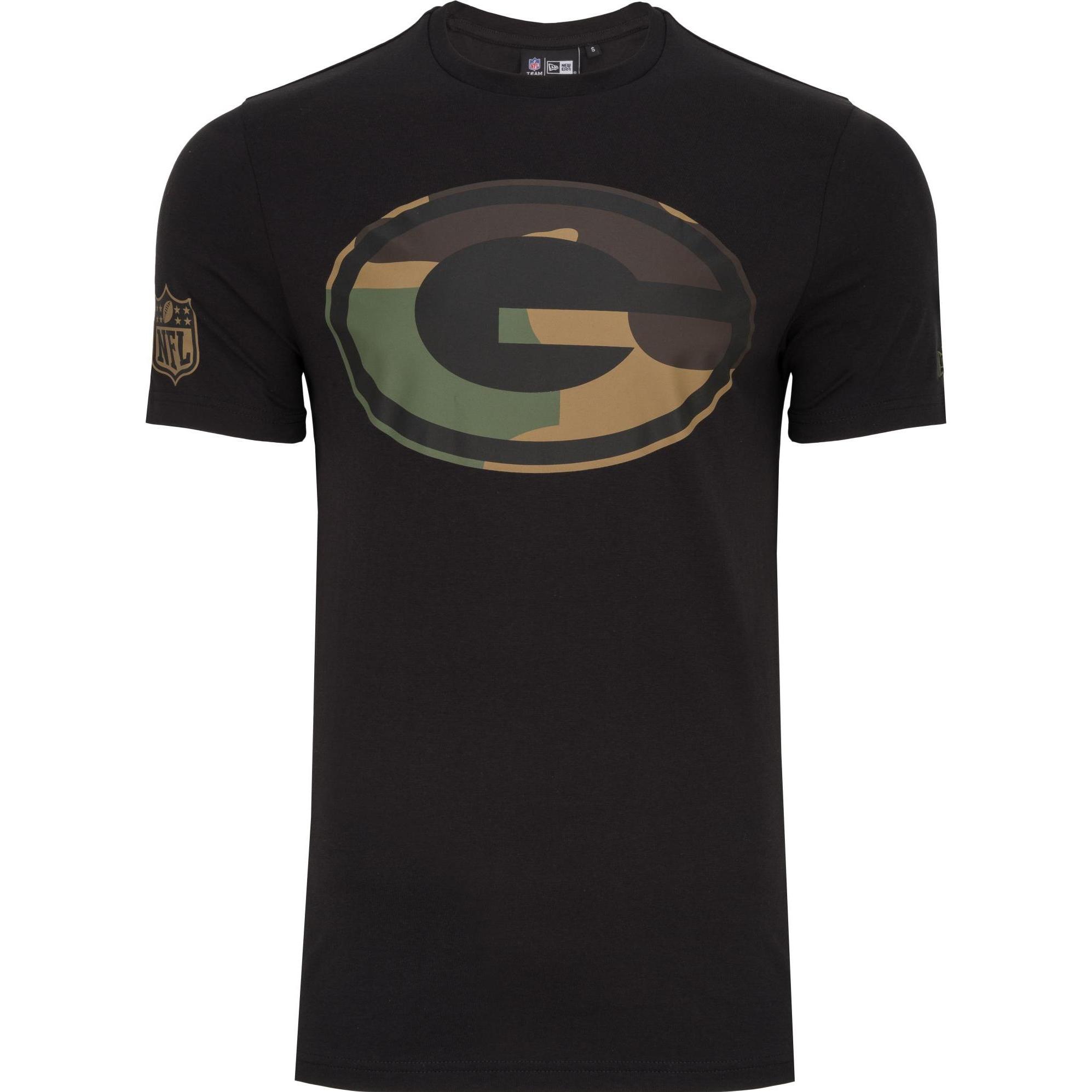 New Era, Herren, Shirt, Shirt - NFL Green Bay Packers schwarz / camo - XXL, Schwarz, (XXL)
