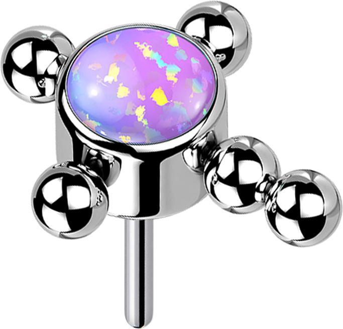 Immagine prodotto Star Piercing Perline a croce d'argento opale viola di Threadless (Titanio G23, senza ottone)