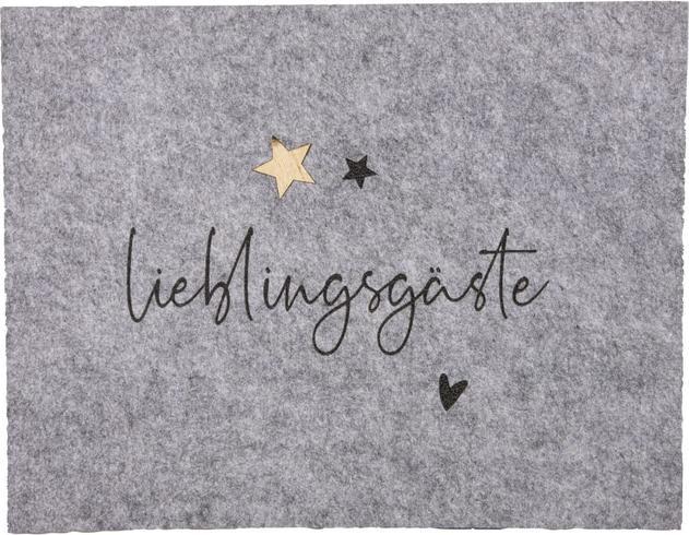 MICA Living Platzset - Lieblingsgäste - grau - ca. 45 x 35 cm (45 x 35 cm)