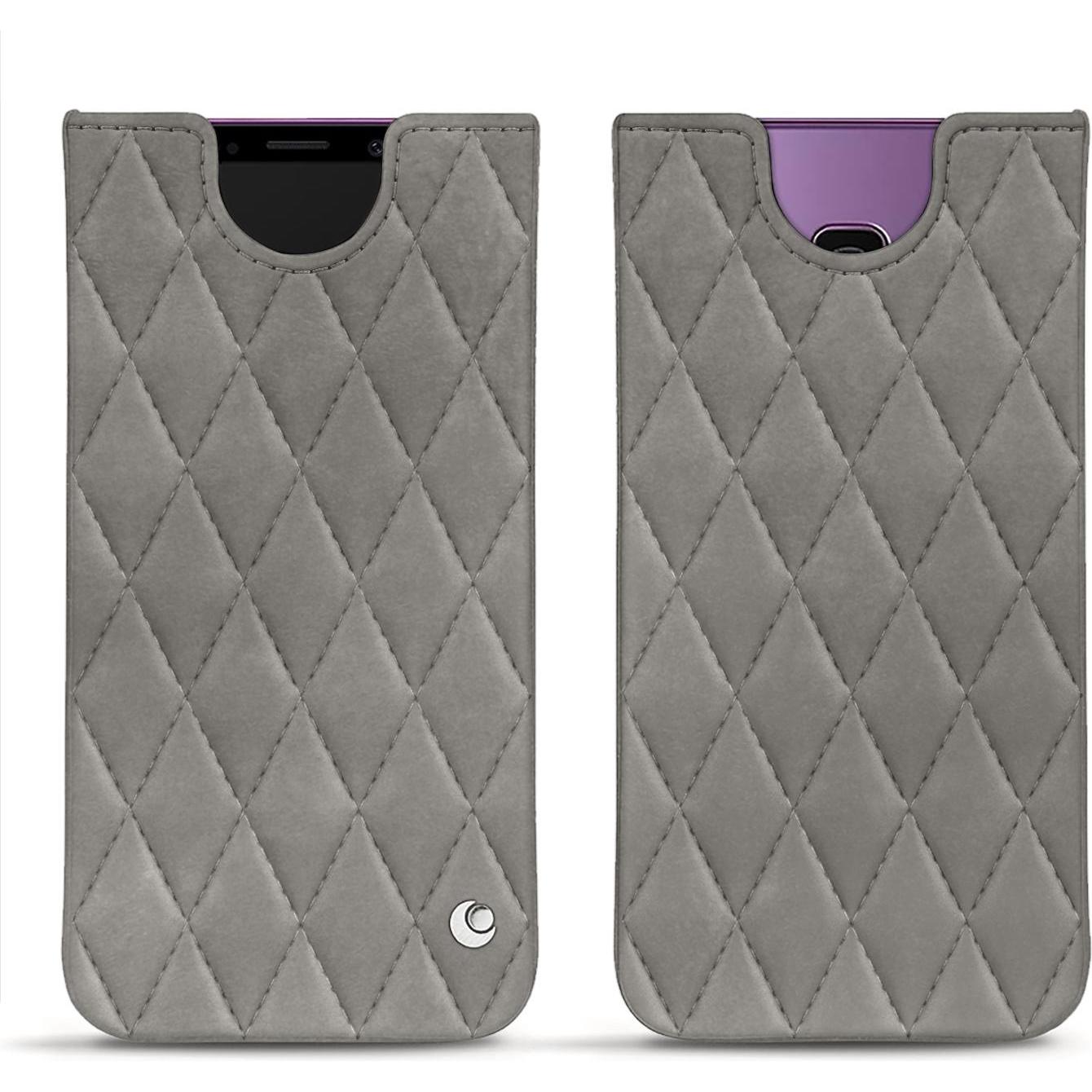 Noreve Lederschutzhülle (Samsung Galaxy S9+), Smartphone Hülle, Grau