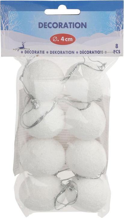 Palla di neve con etichetta natalizia da 4 cm, 8 pezzi. (8x)