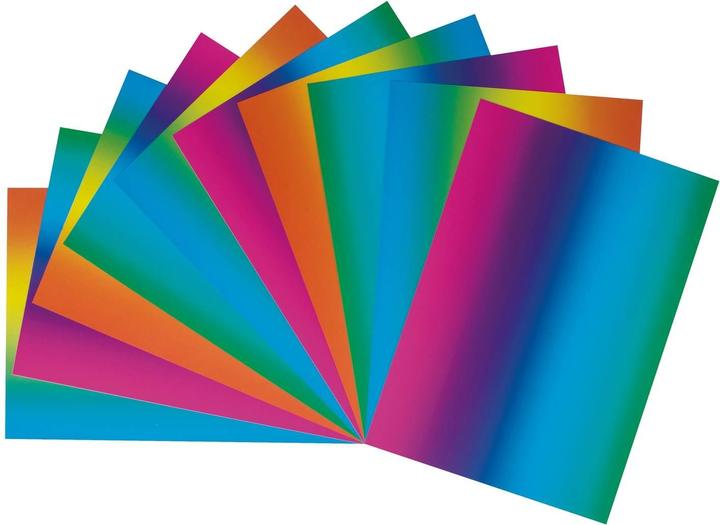 Image du produit Folia Chemise avec carton arc-en-ciel, brillant, imprimé sur les deux faces, 10 feuilles, 200 g/m2 (200 g/m², 10 x)