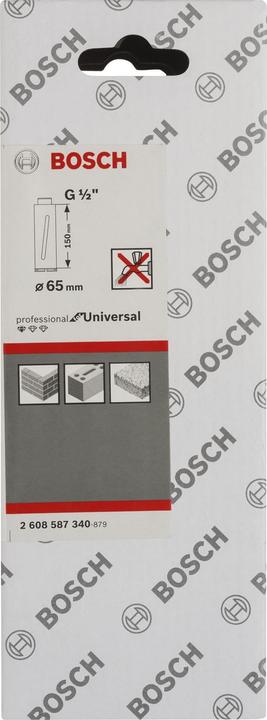 Image du produit Bosch Professional Zubehör Couronne diamantée pour carottage à sec G 1/2", Standard for Universal, 65mm, 150mm, 4, 7mm (65 mm)
